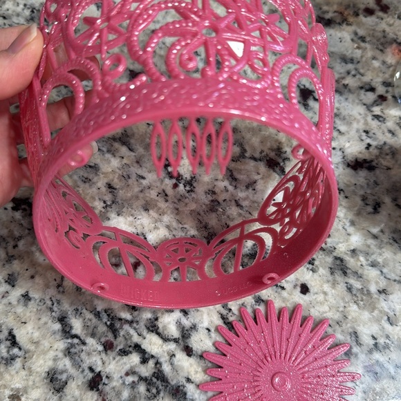 PINK GLITTER PRINCESS CROWN AND MAGIC WAND SET - Picture 3 of 5
